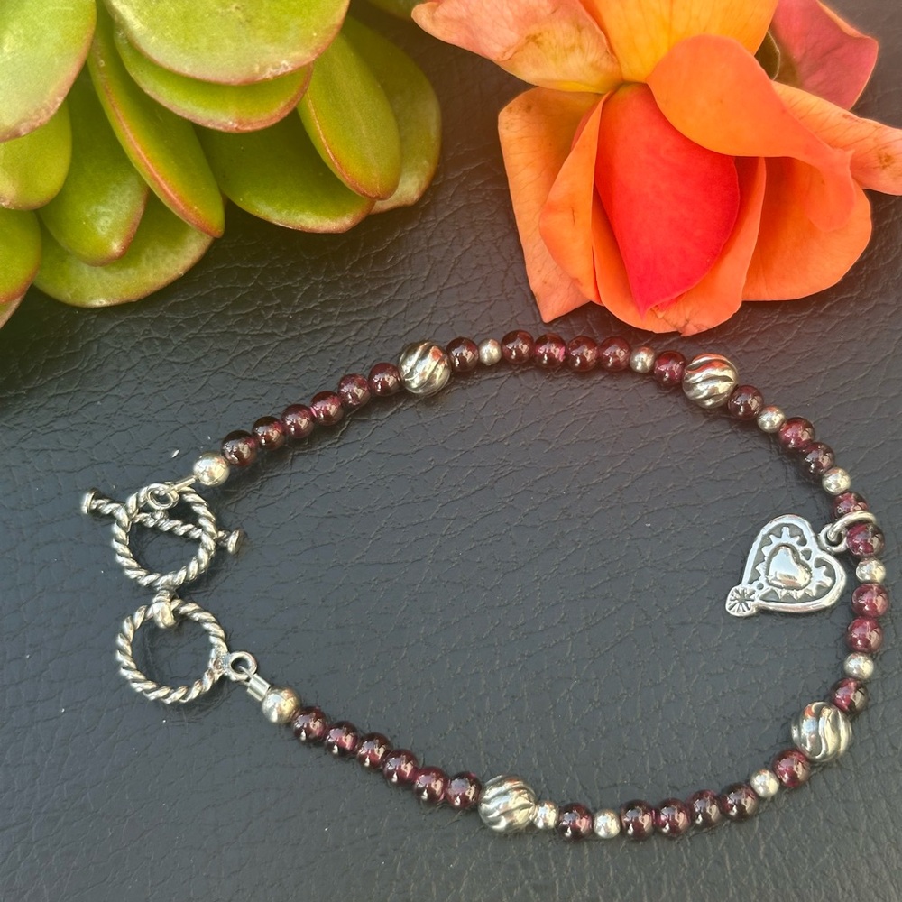 Silpada Sterling silver 925 and garnet Bracelet